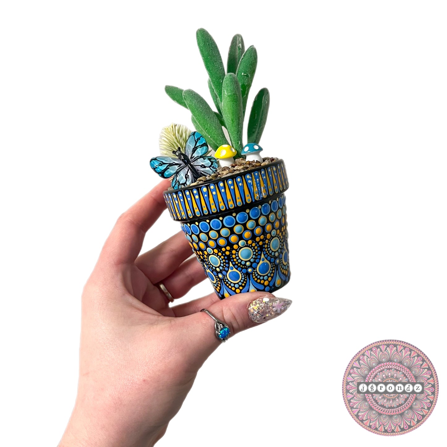 Pretty Pots - Painted Mandala Succulent Pot