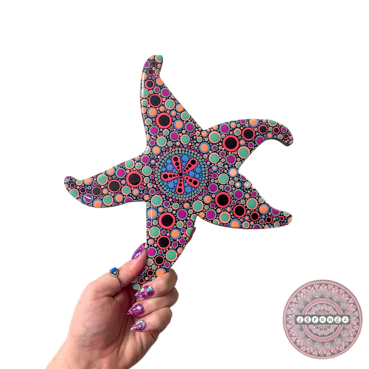 BLACK LIGHT Starfish painting