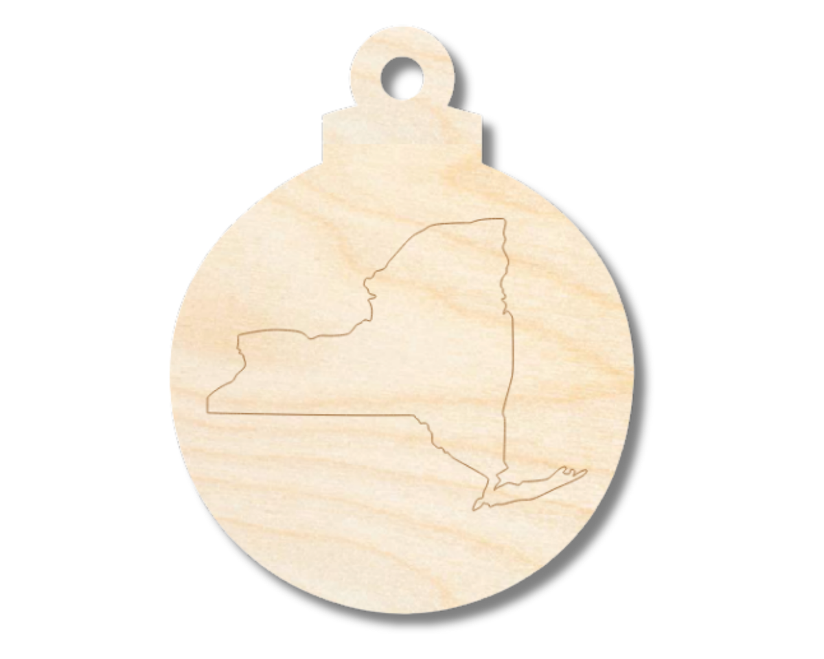 Unfinished Wood Etched New York Ornament Shape | Paint By Line Crafts | up to 30" DIY