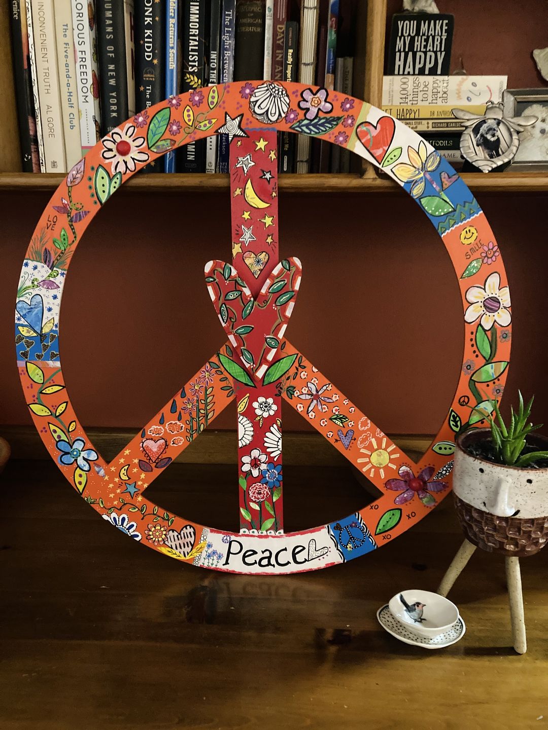 Unfinished Wood Peace Sign Symbol Shape - Craft - up to 46" DIY