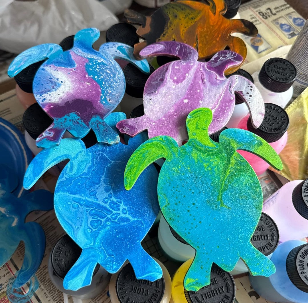 Unfinished Wood Sea Turtle Shape - Ocean - Nursery - Craft - up to 46" DIY