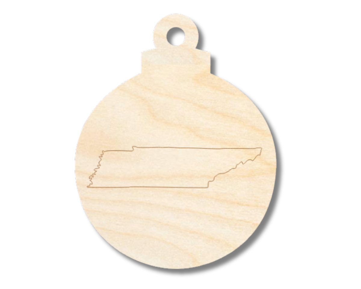 Unfinished Wood Etched Tennessee Ornament Shape | Paint By Line Crafts | up to 30" DIY