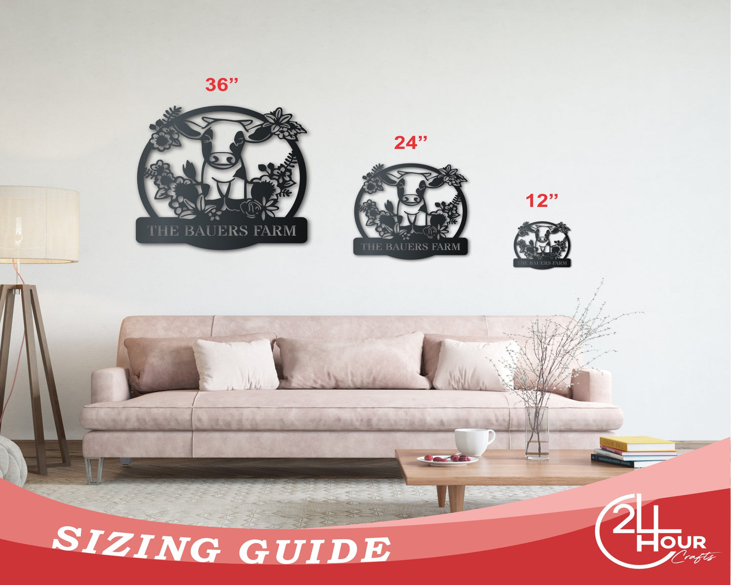 Custom Metal Spring Calf Wall Art | Indoor Outdoor | Up to 46" | Over 20 Color Options