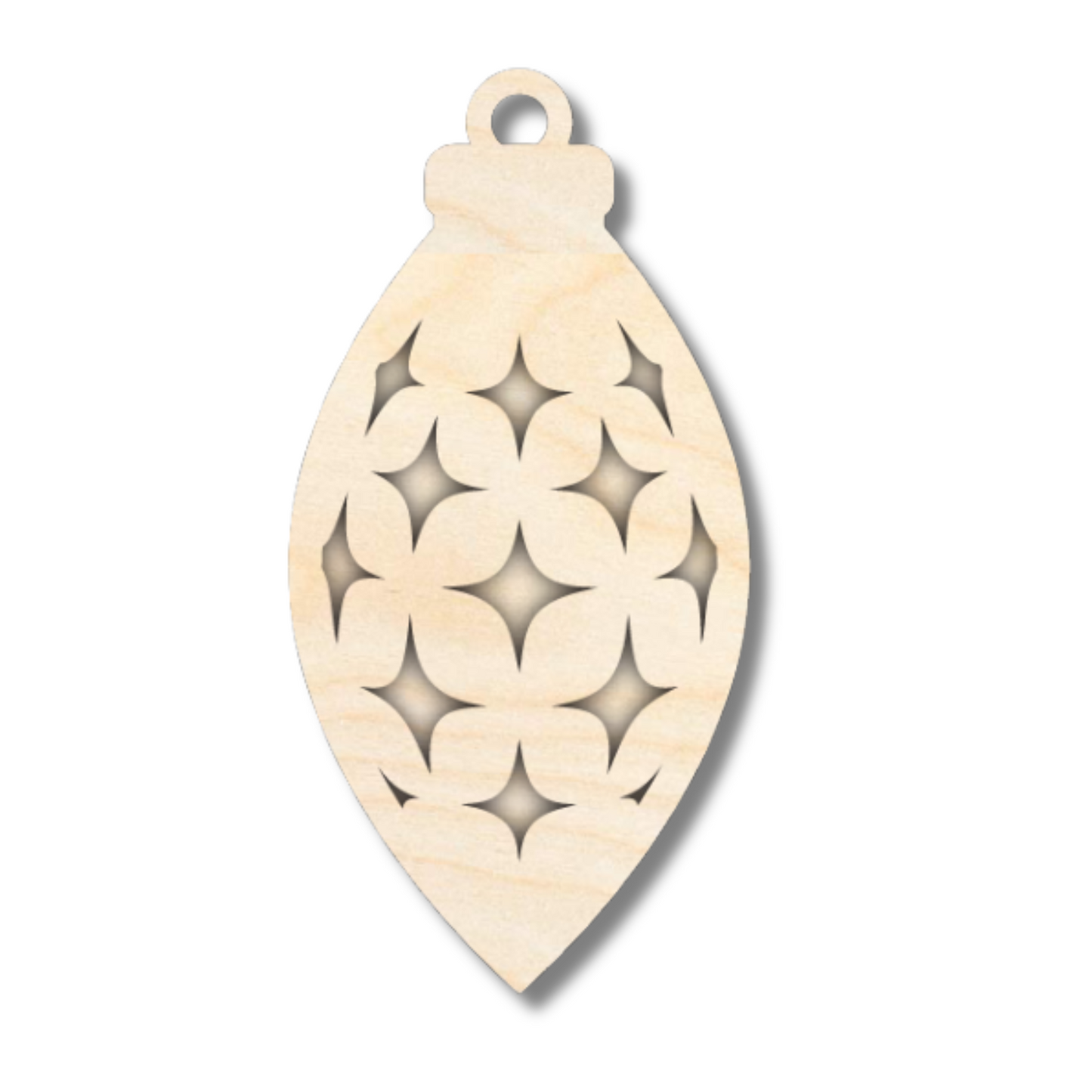 Unfinished Wood Layered Christmas Bulb Ornaments | 2 Piece | 5" Tall | 1/8" Wood | Wood Craft DIY