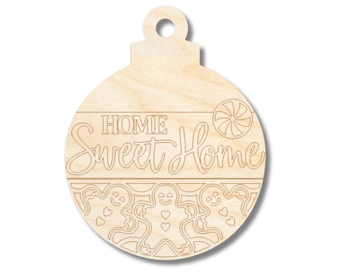 Unfinished Wood Etched Home Sweet Home Ornament Shape | Paint By Line Crafts | up to 30" DIY