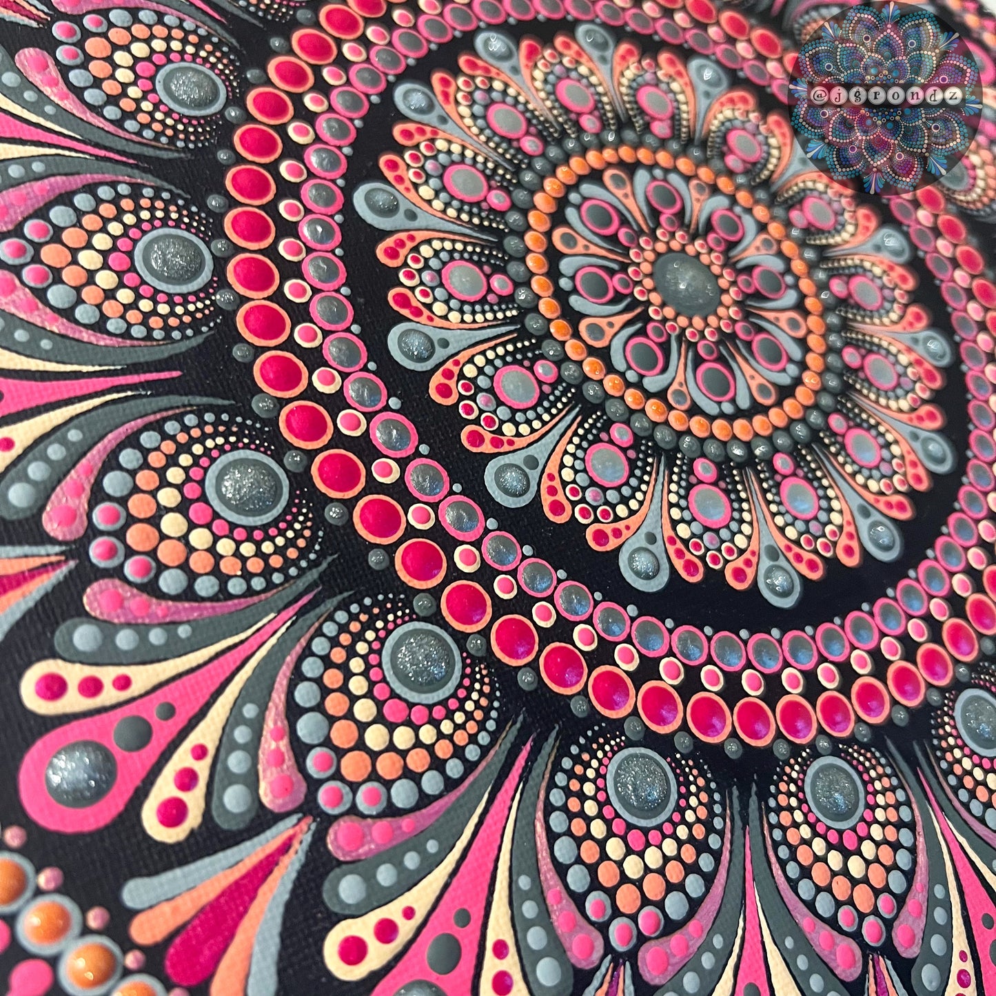 12” Round Mandala Canvas Painting
