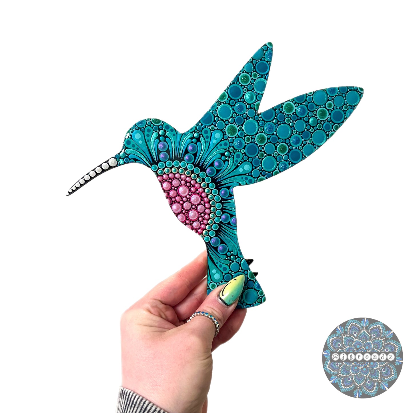 Hummingbird Resin & Dot Art