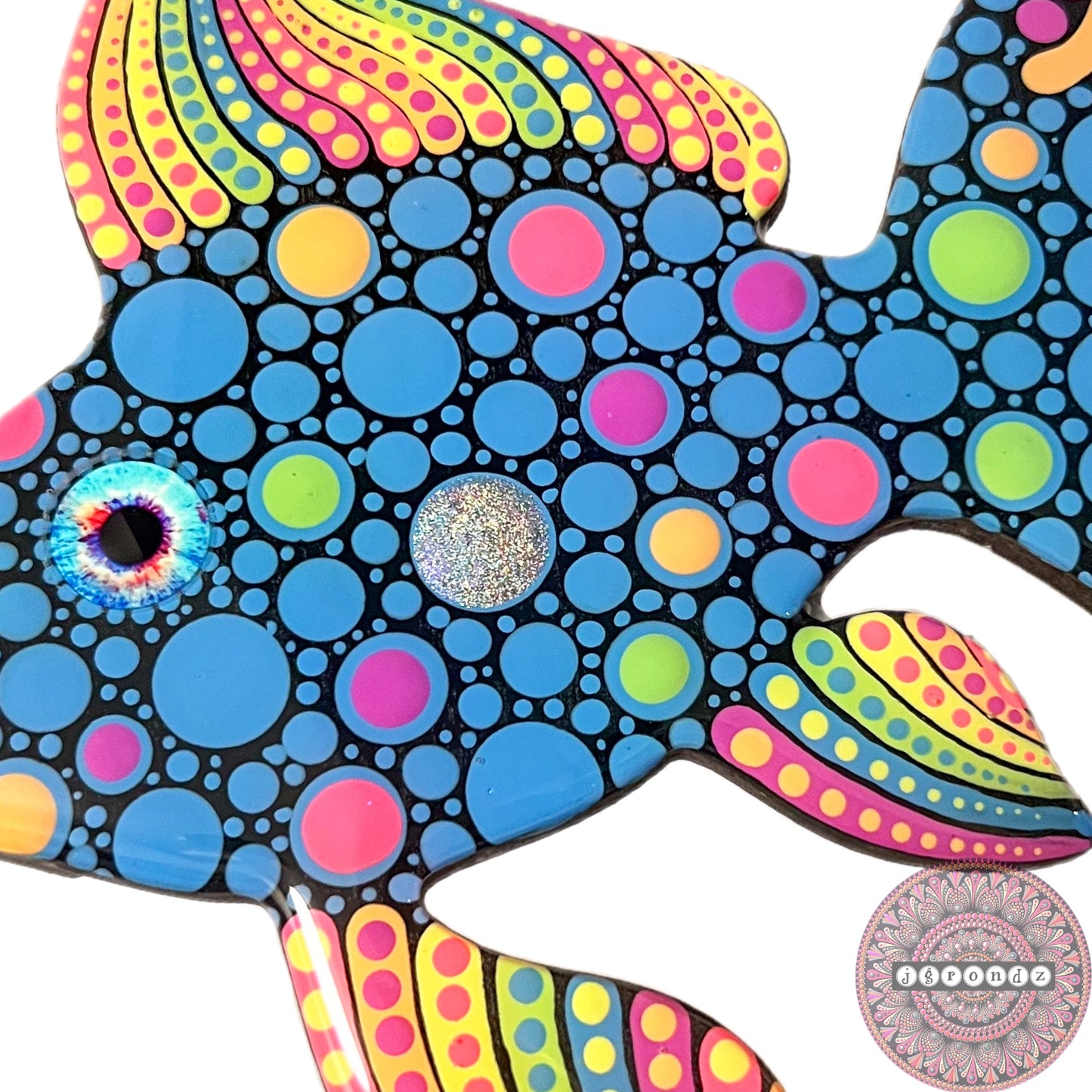 BLACK LIGHT painting Glow Rainbow Fish