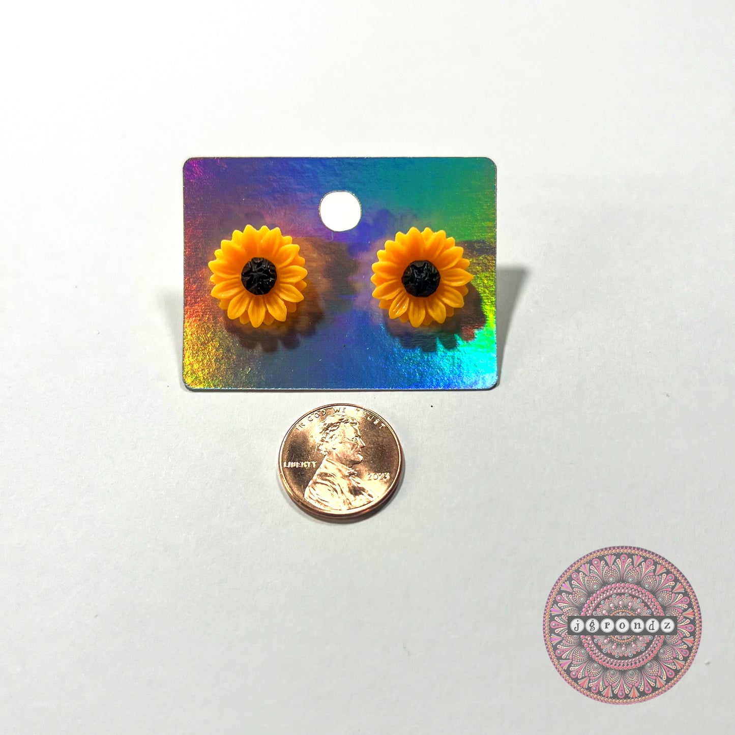 Sunflower stainless steel stud earrings