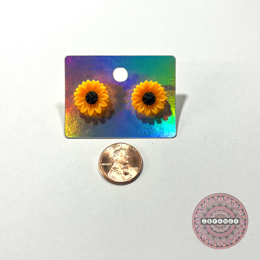 Sunflower stainless steel stud earrings