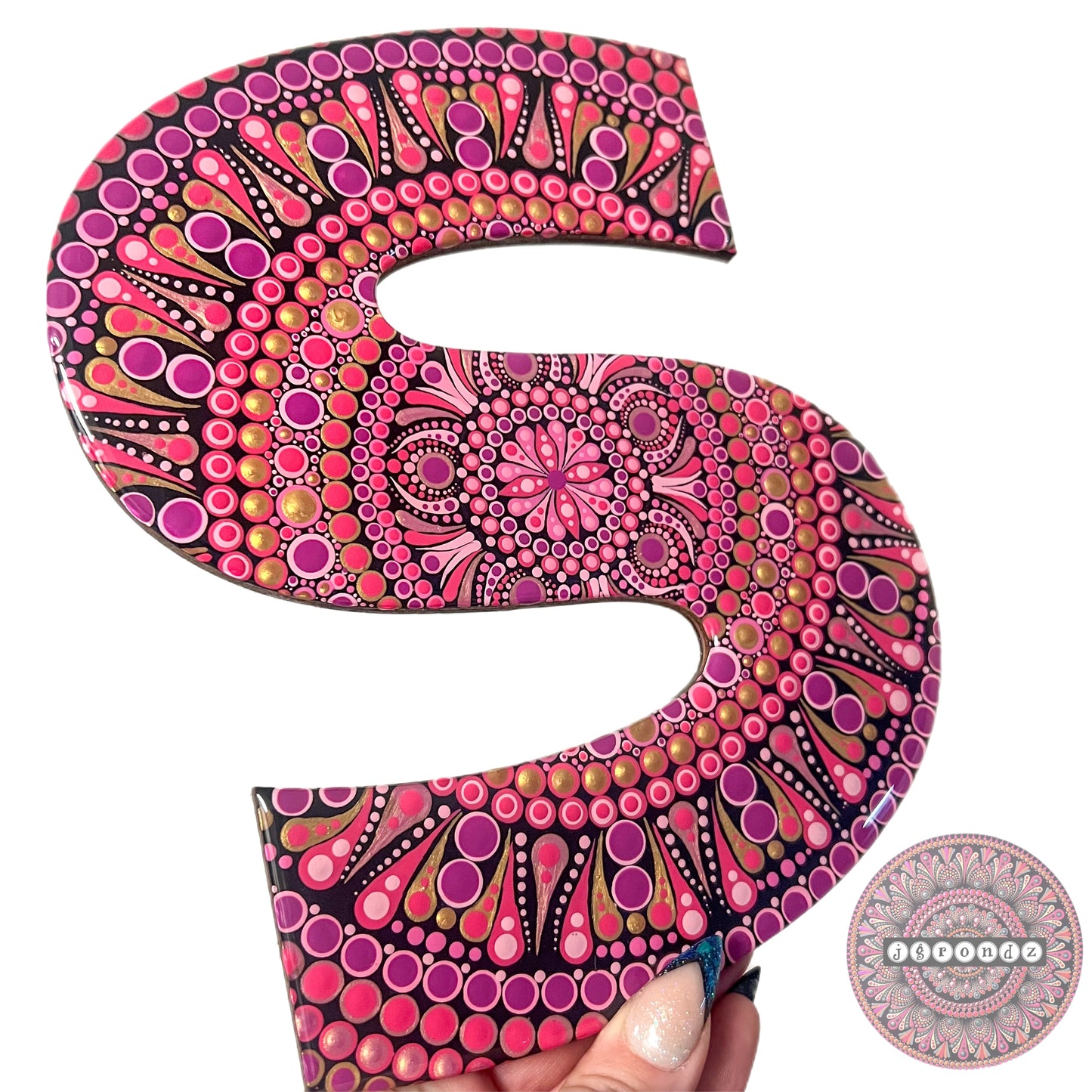 Letter Mandala “S” Resin & Dot Art
