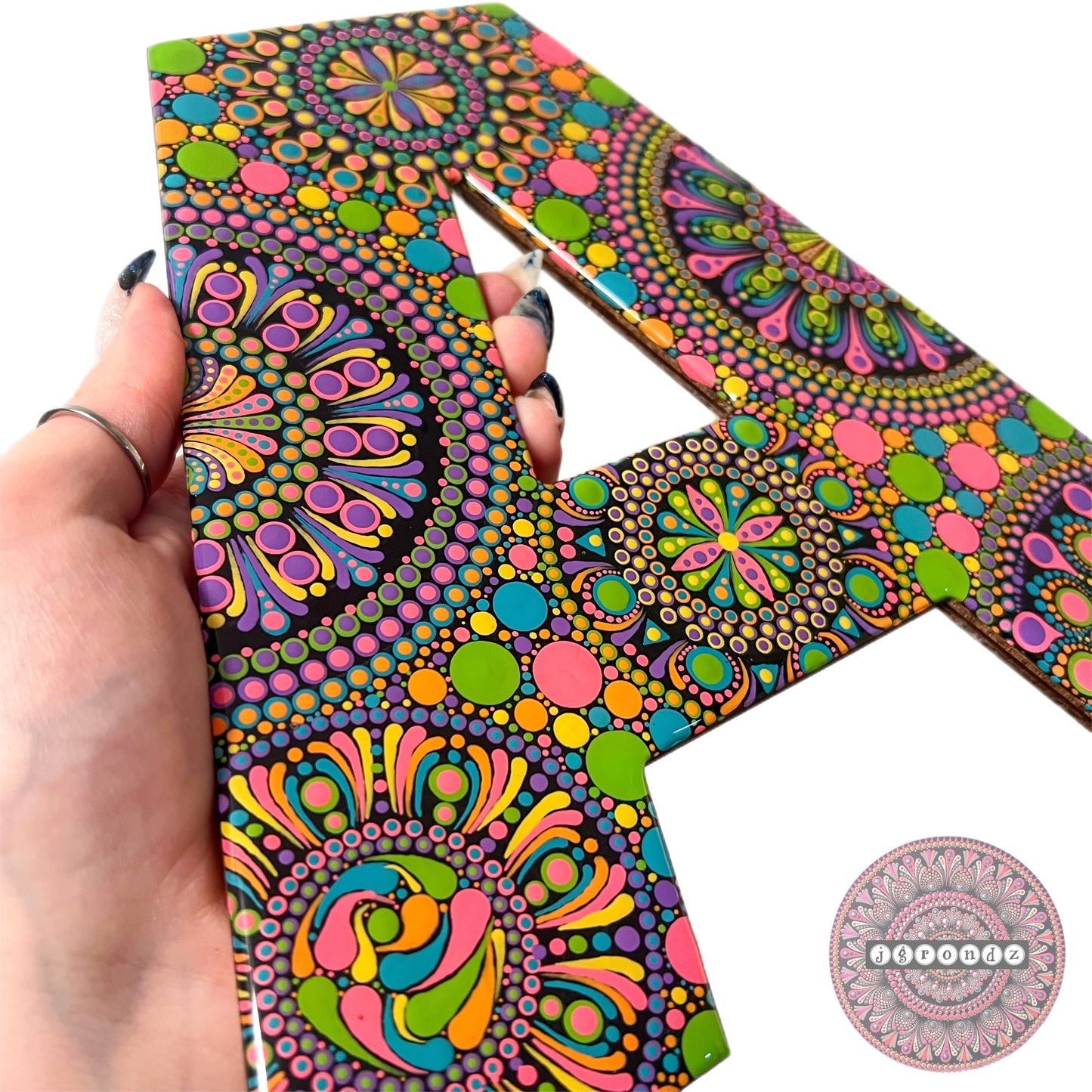 Letter Mandala “A” Resin & Dot Art