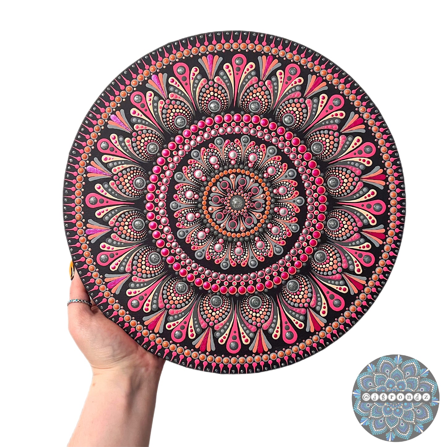 12” Round Mandala Canvas Painting
