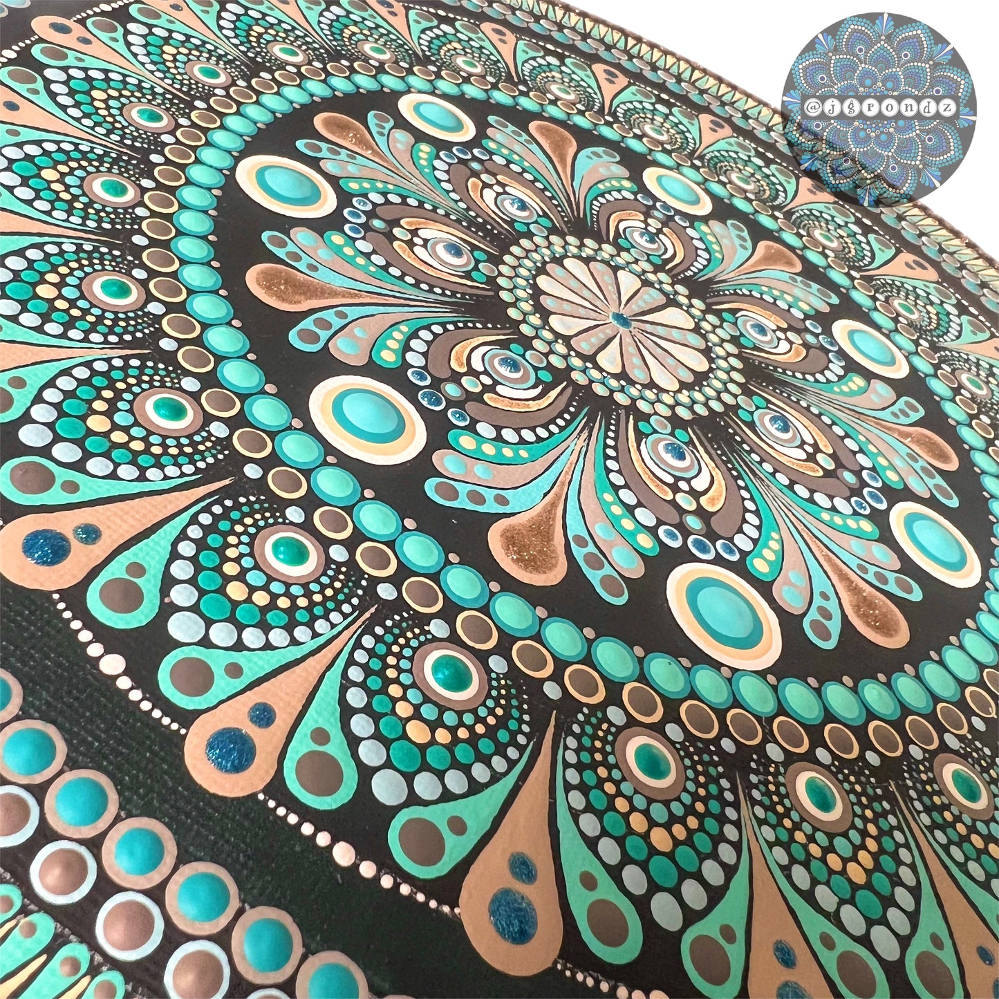 Teal Mandala Painting