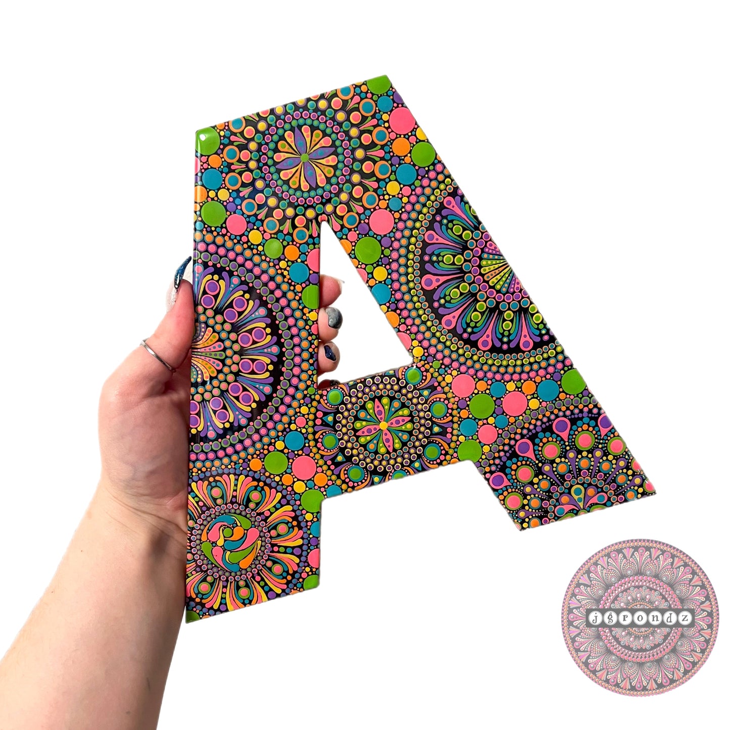Letter Mandala “A” Resin & Dot Art