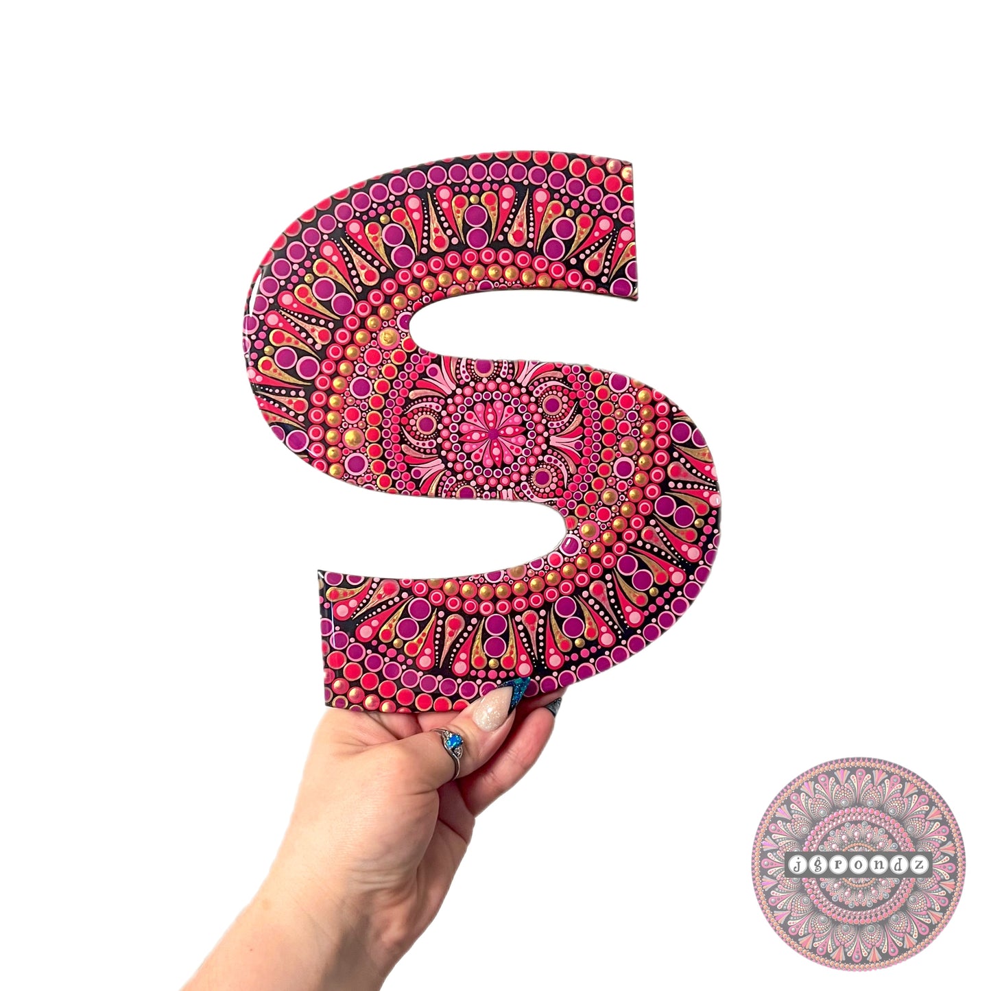 Letter Mandala “S” Resin & Dot Art