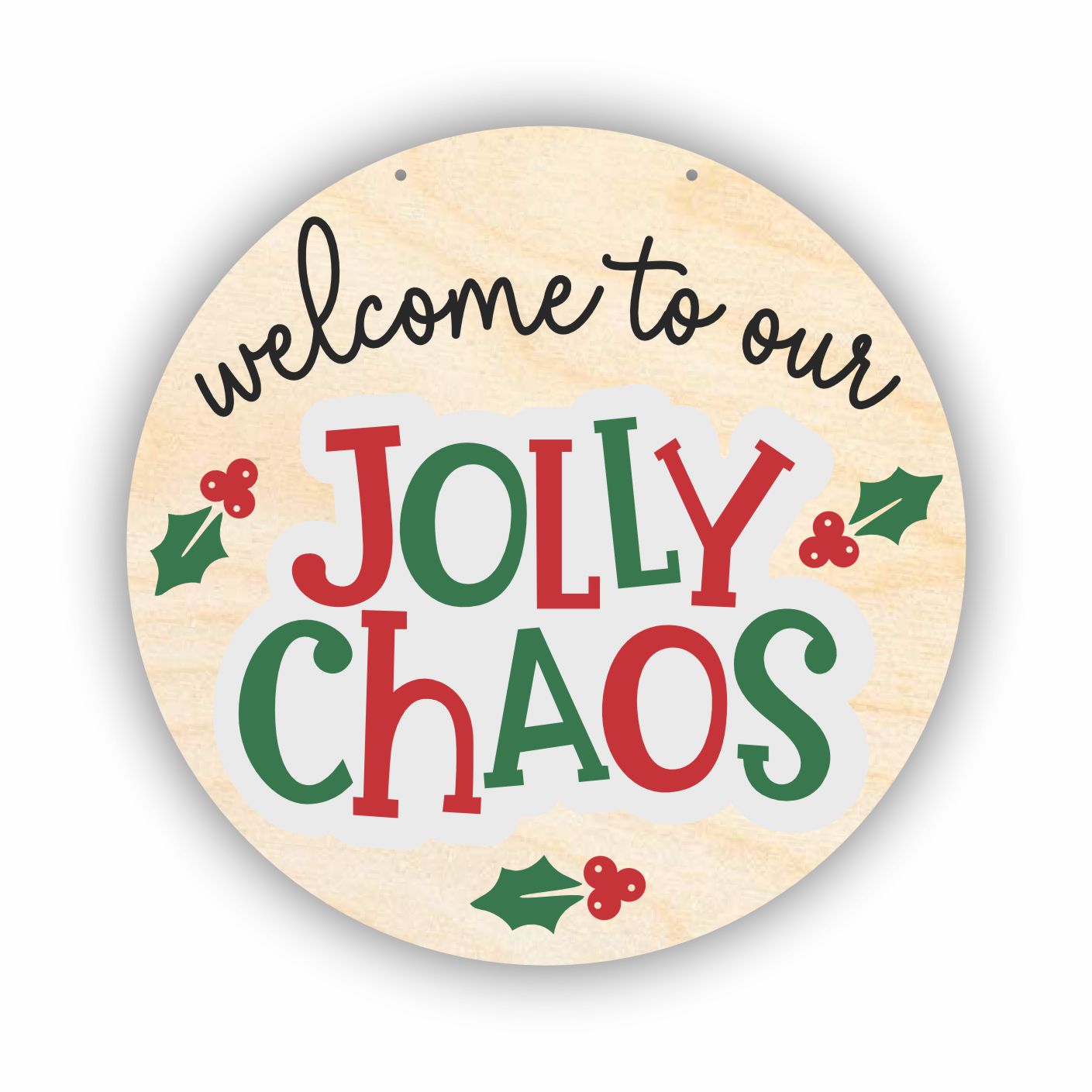 Unfinished Wood Jolly Chaos Door Sign Kit | Wood Craft Cutouts | 1/4" Thick |