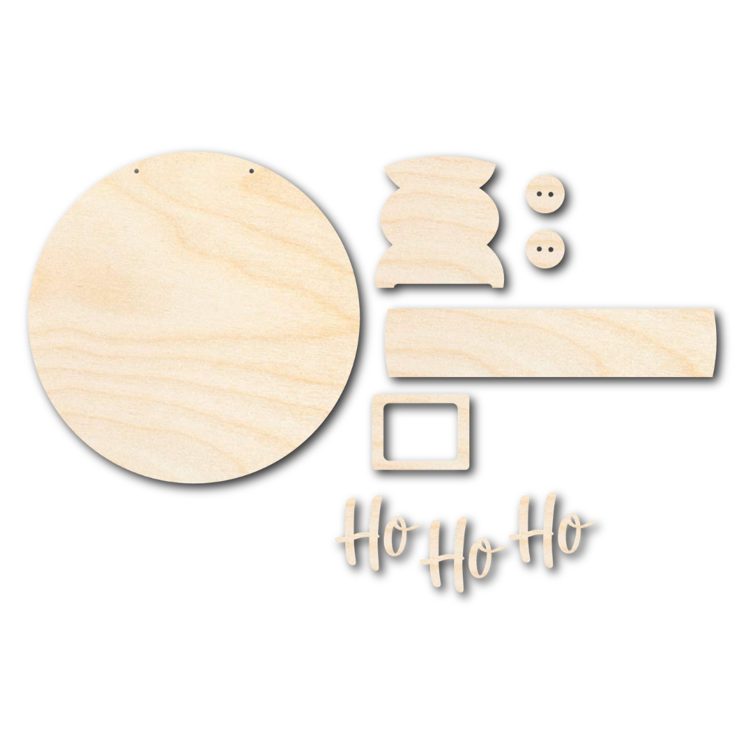 Unfinished Wood Santa Ho Ho Ho Door Sign Kit | Wood Craft Cutouts | 1/4" Thick |