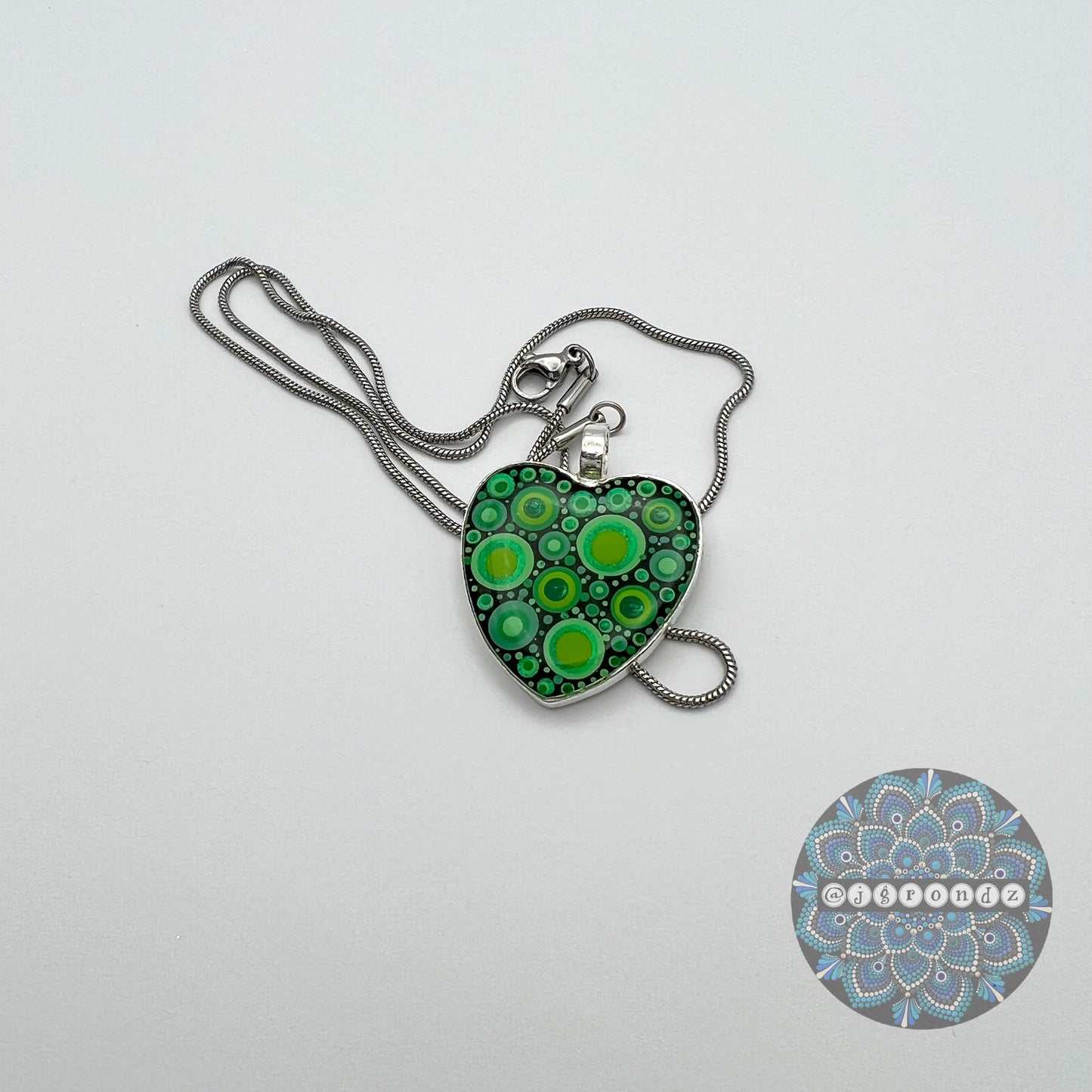 Colorful Dot Art Necklace Pendant & Chain