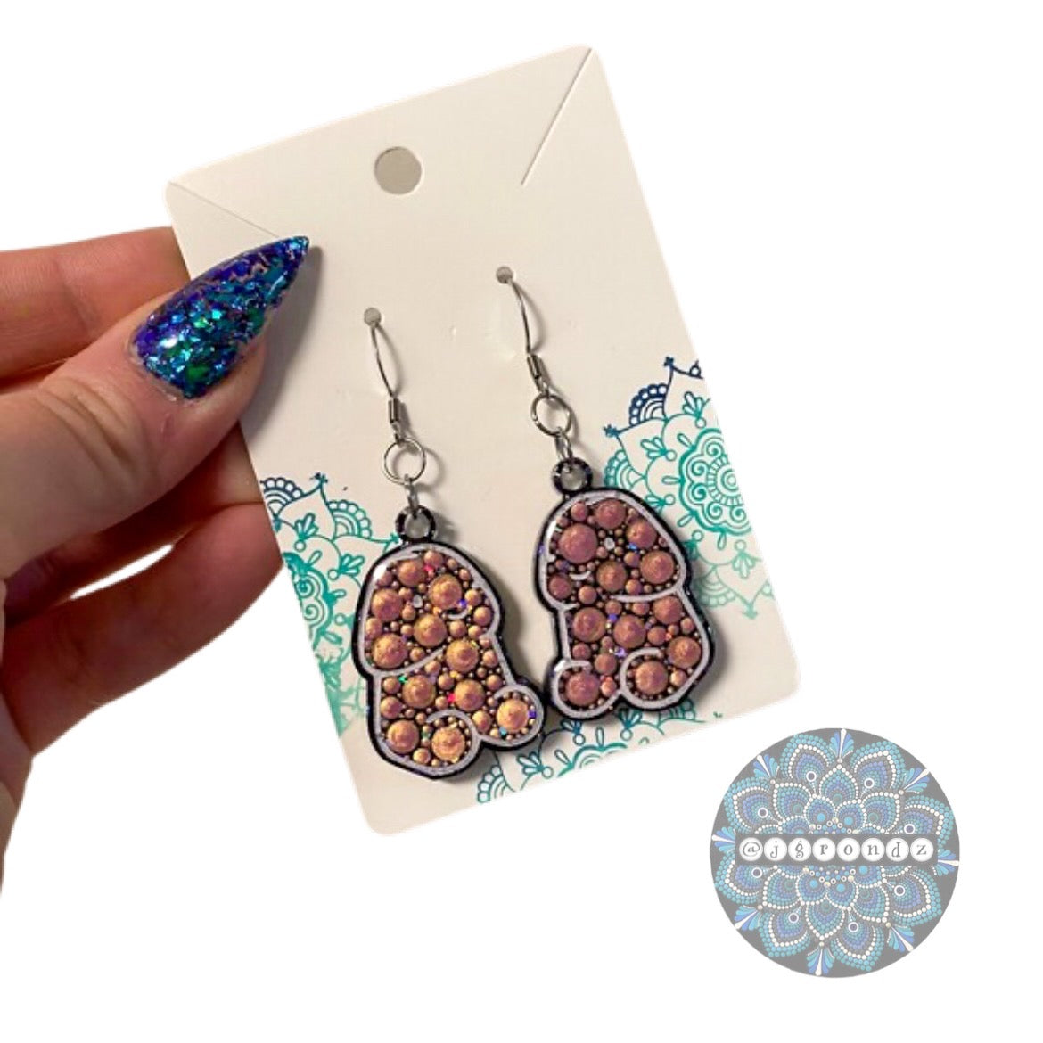 Rose Gold Peens - Tiny Penis dot art earrings