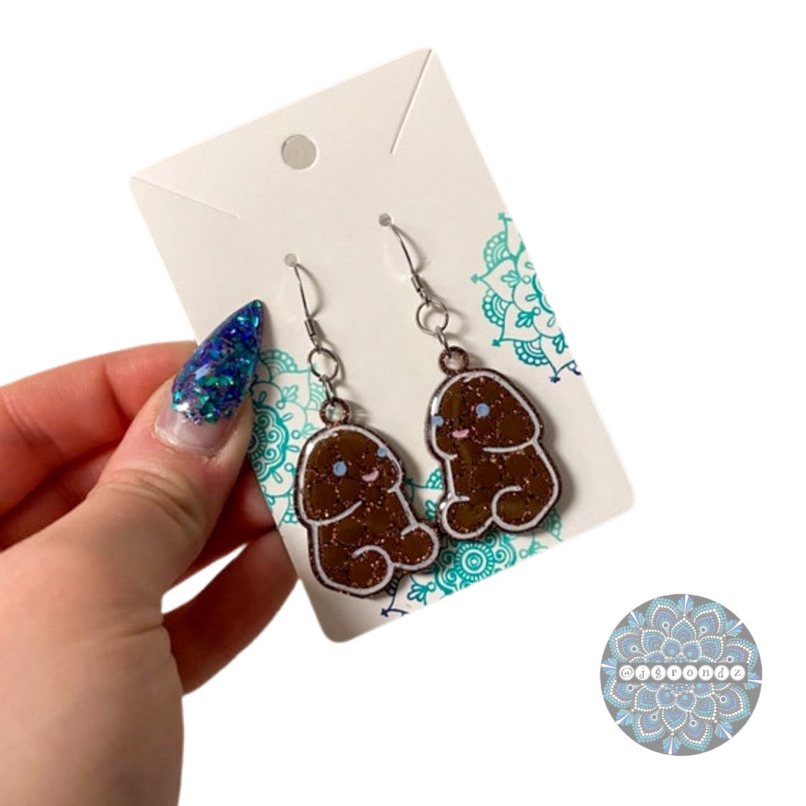 Tiny Penis dot art earrings