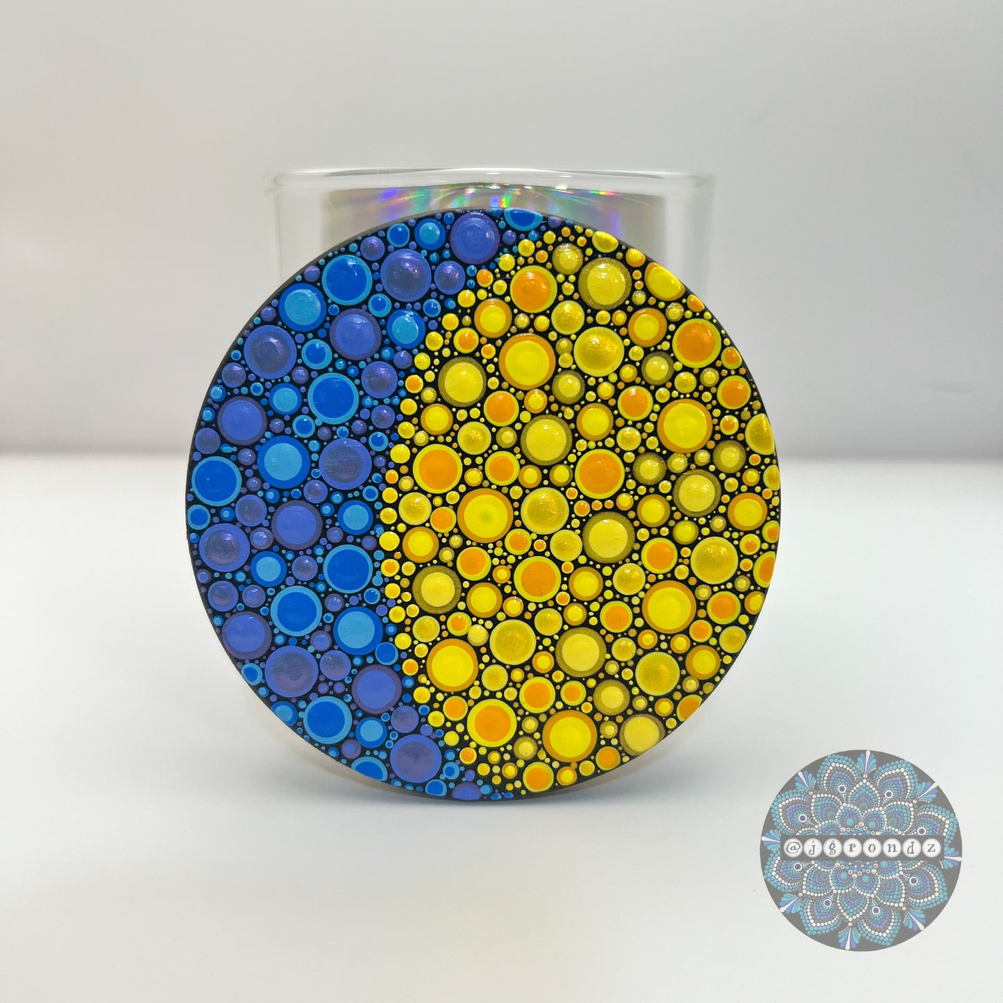 14 oz Sun & Moon Dot Art Stash Jar