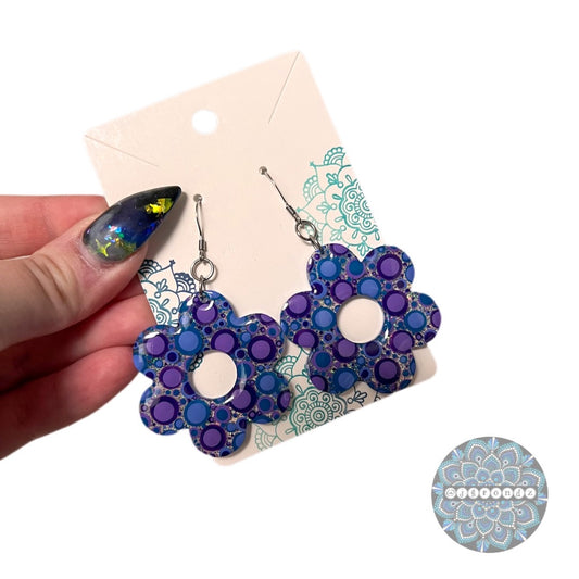 Polly Pocket Collection - Dot Art Flower Dangle Earrings