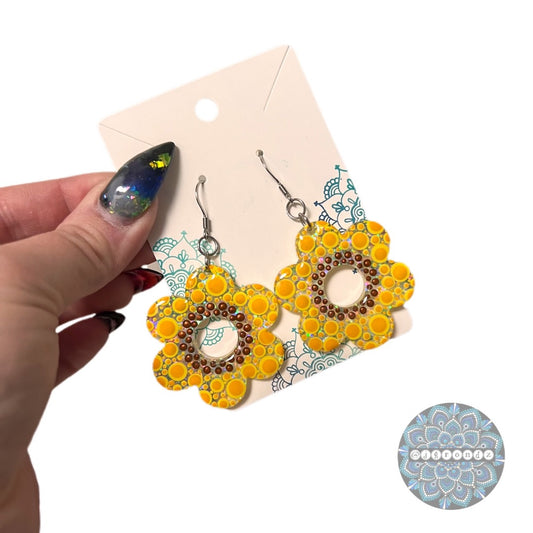 Polly Pocket Collection - Dot Art Flower Dangle Earrings