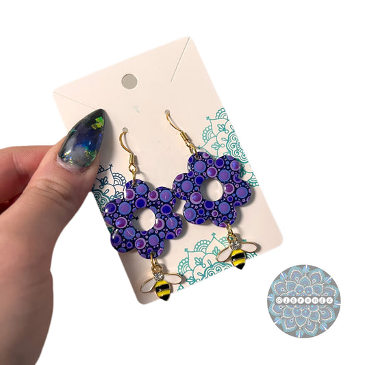 Polly Pocket Collection - Dot Art Flower Dangle Earrings