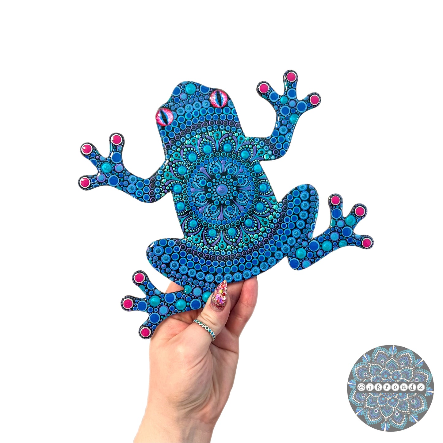 Poison Dart Frog Resin & Dot Art