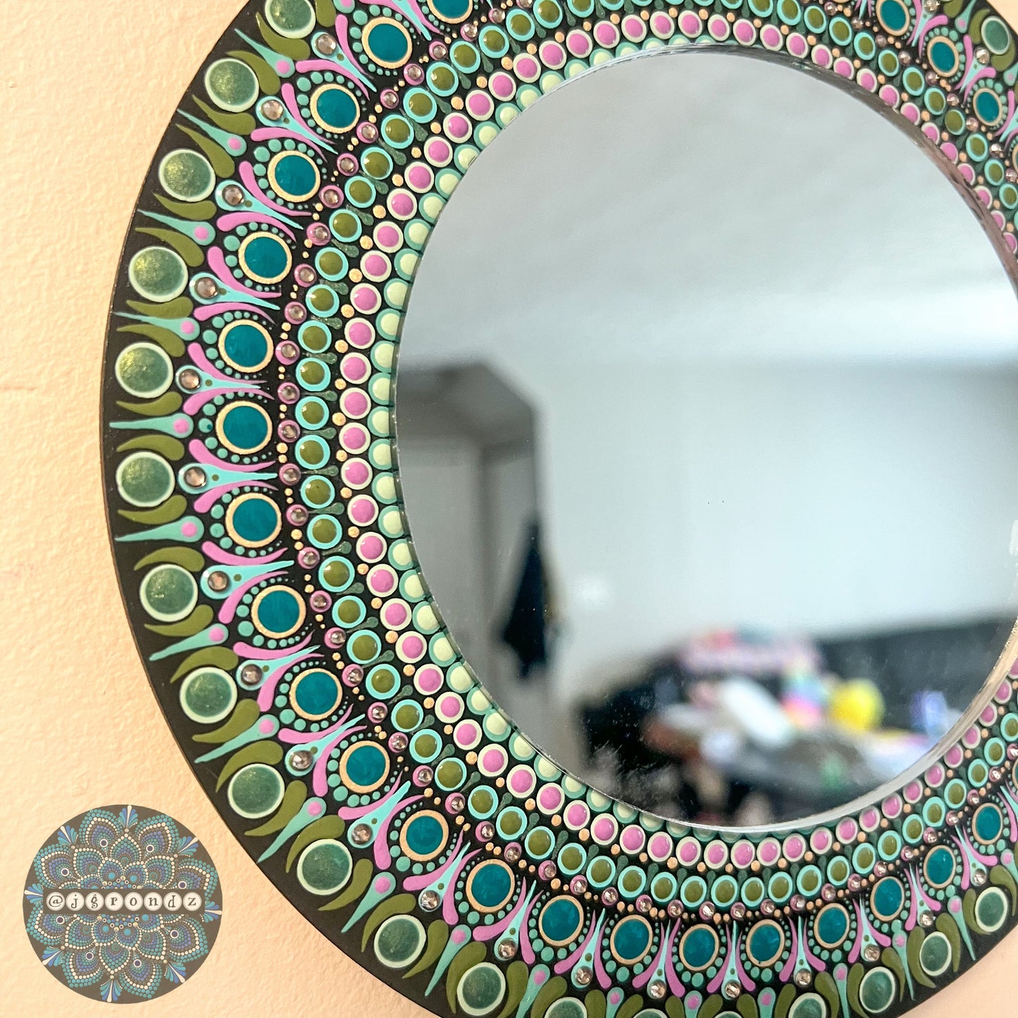 Hand Painted Mandala Mirror