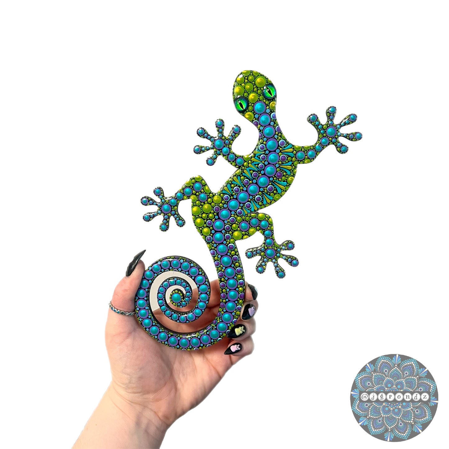 Gecko Resin Dot Art Wall Decor