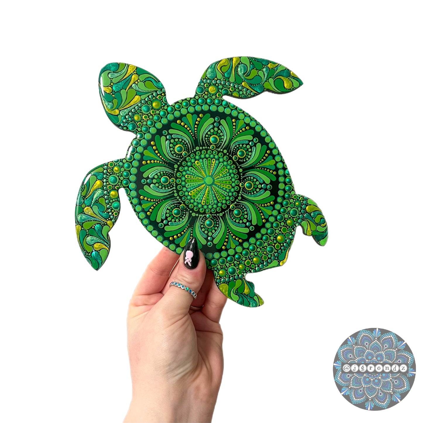 Sea Turtle Resin & Dot Art