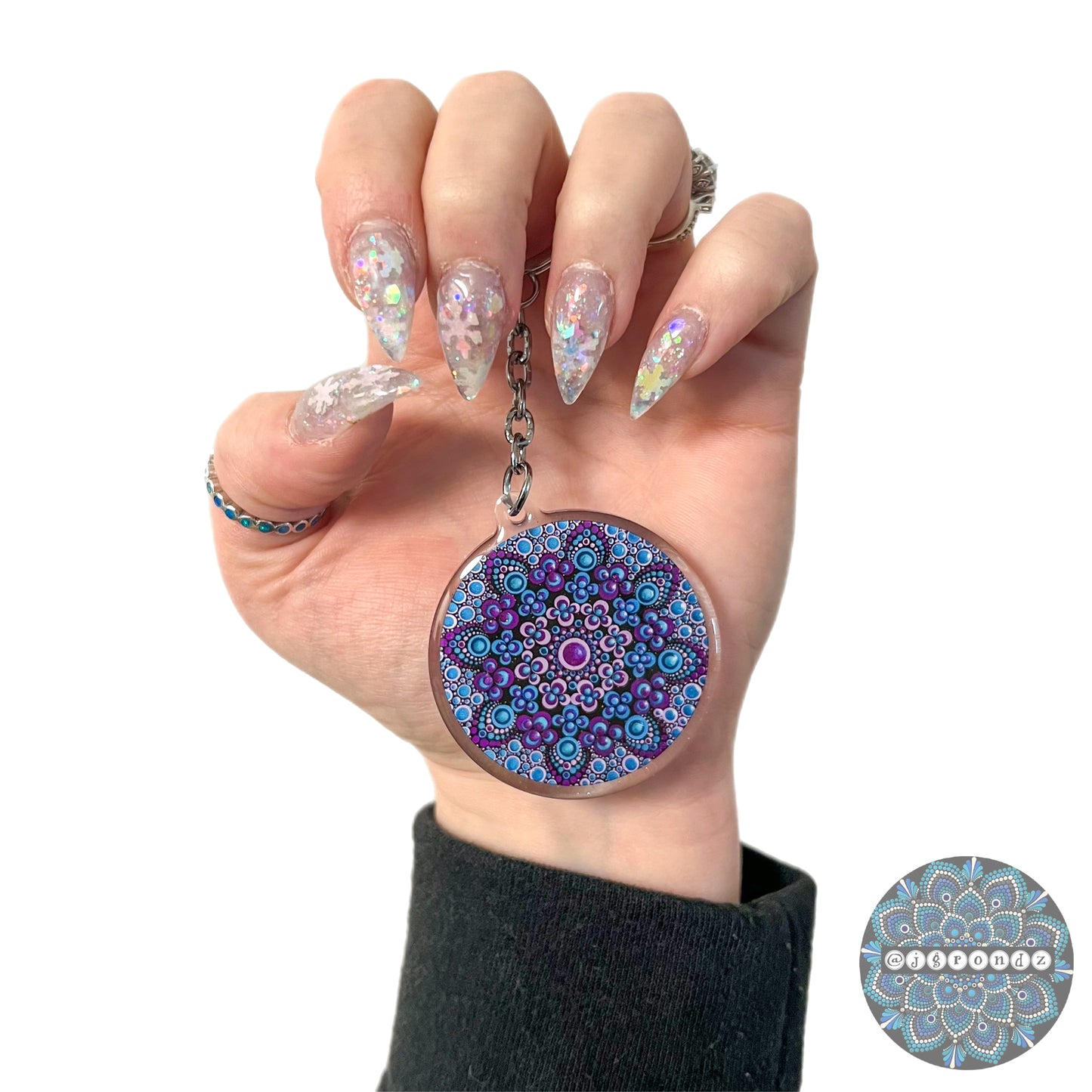 Double Sided acrylic/epoxy printed keychain