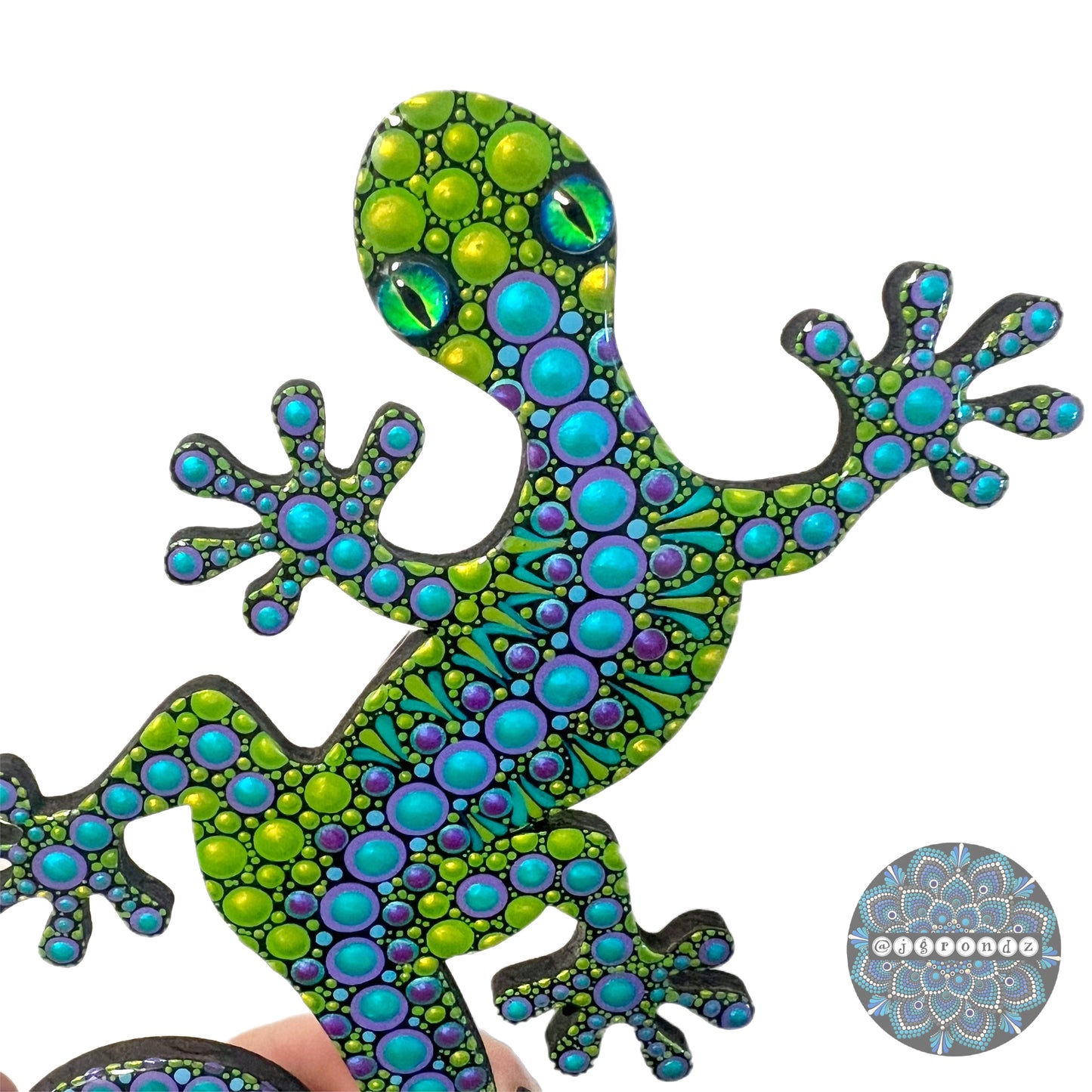 Gecko Resin Dot Art Wall Decor