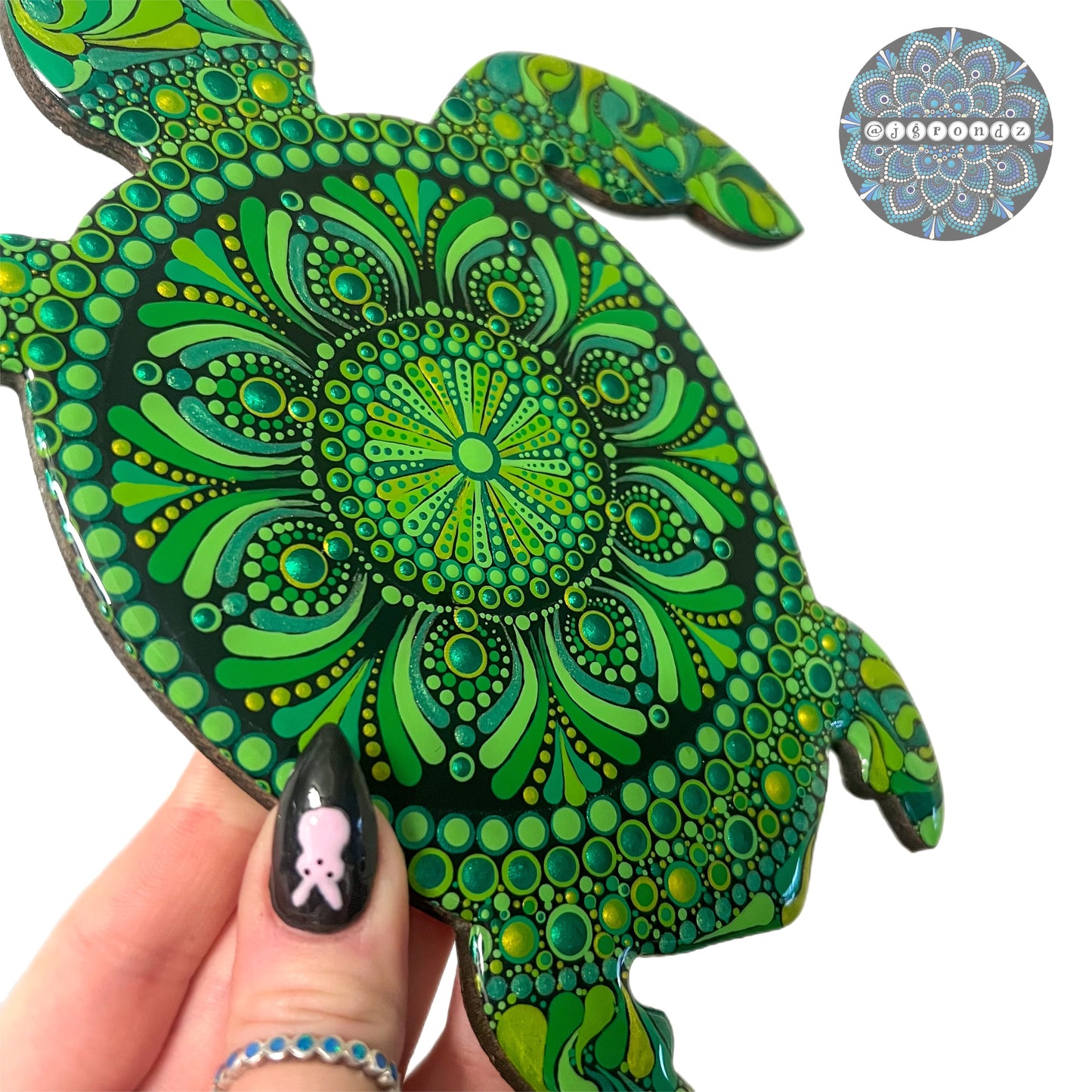 Sea Turtle Resin & Dot Art