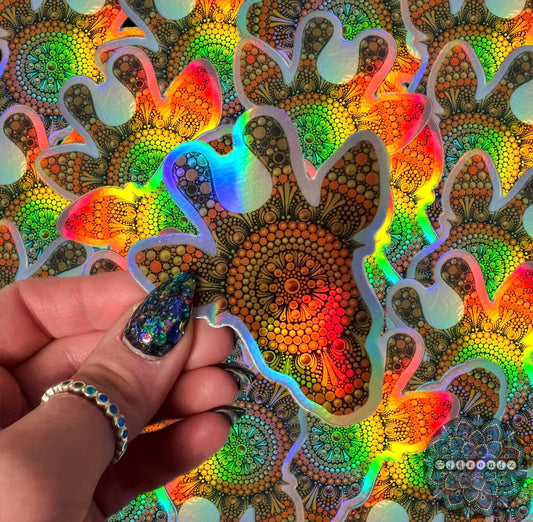 Giraffe Holographic Dot Art Sticker