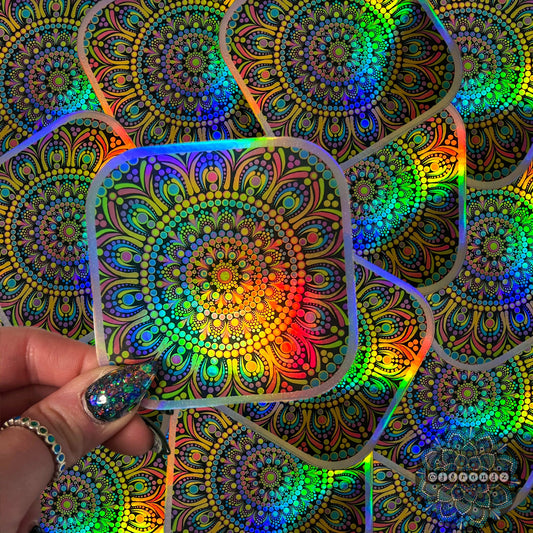 Holographic Mandala Sticker