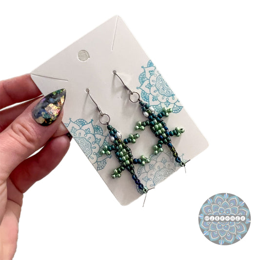 Beaded Gecko Earrings