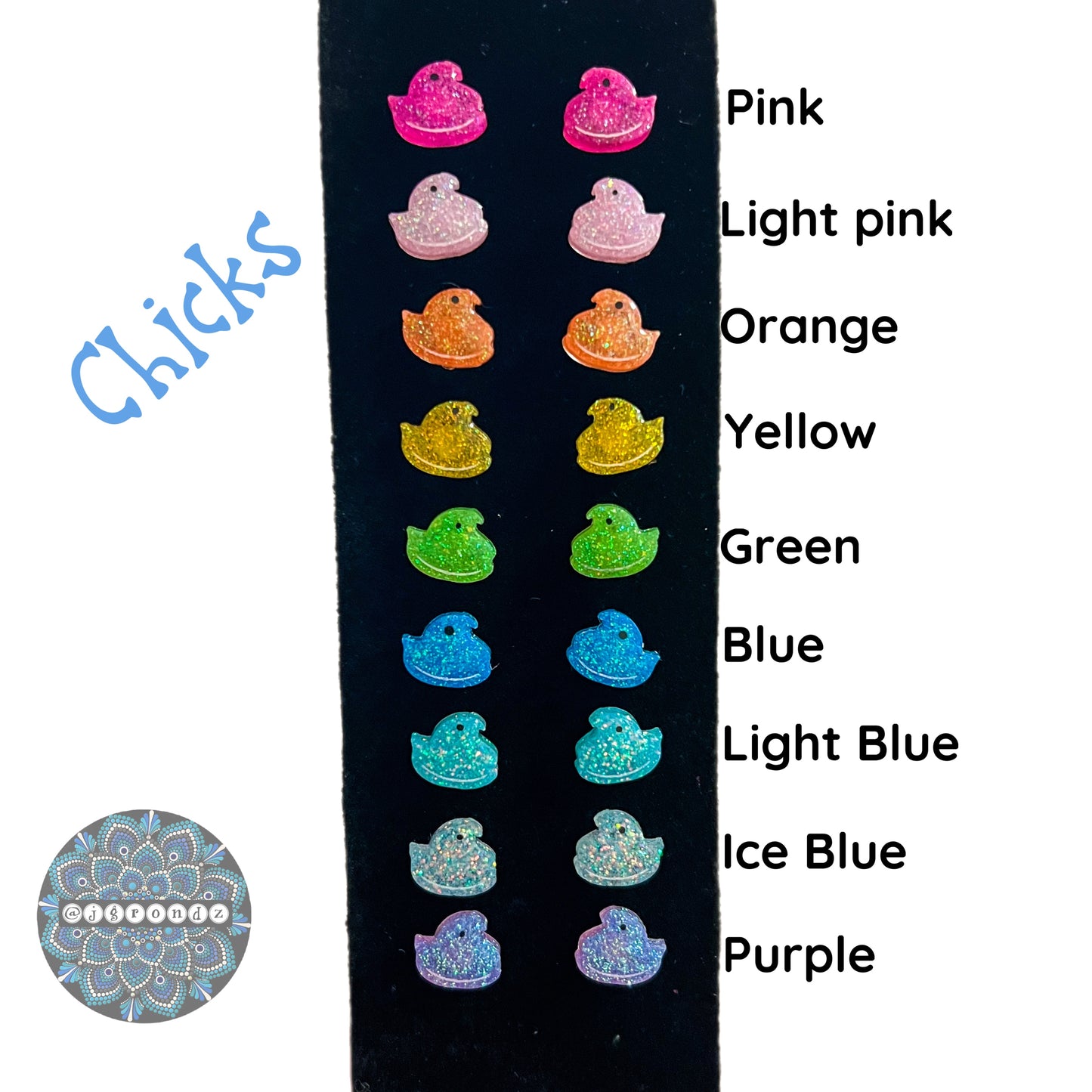 PEEPS CHICK stainless steel stud earrings