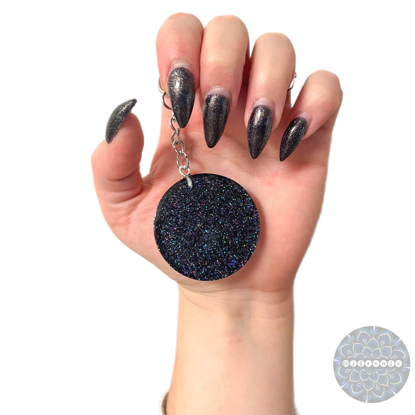 Mandala Dot Painted Round Keychain