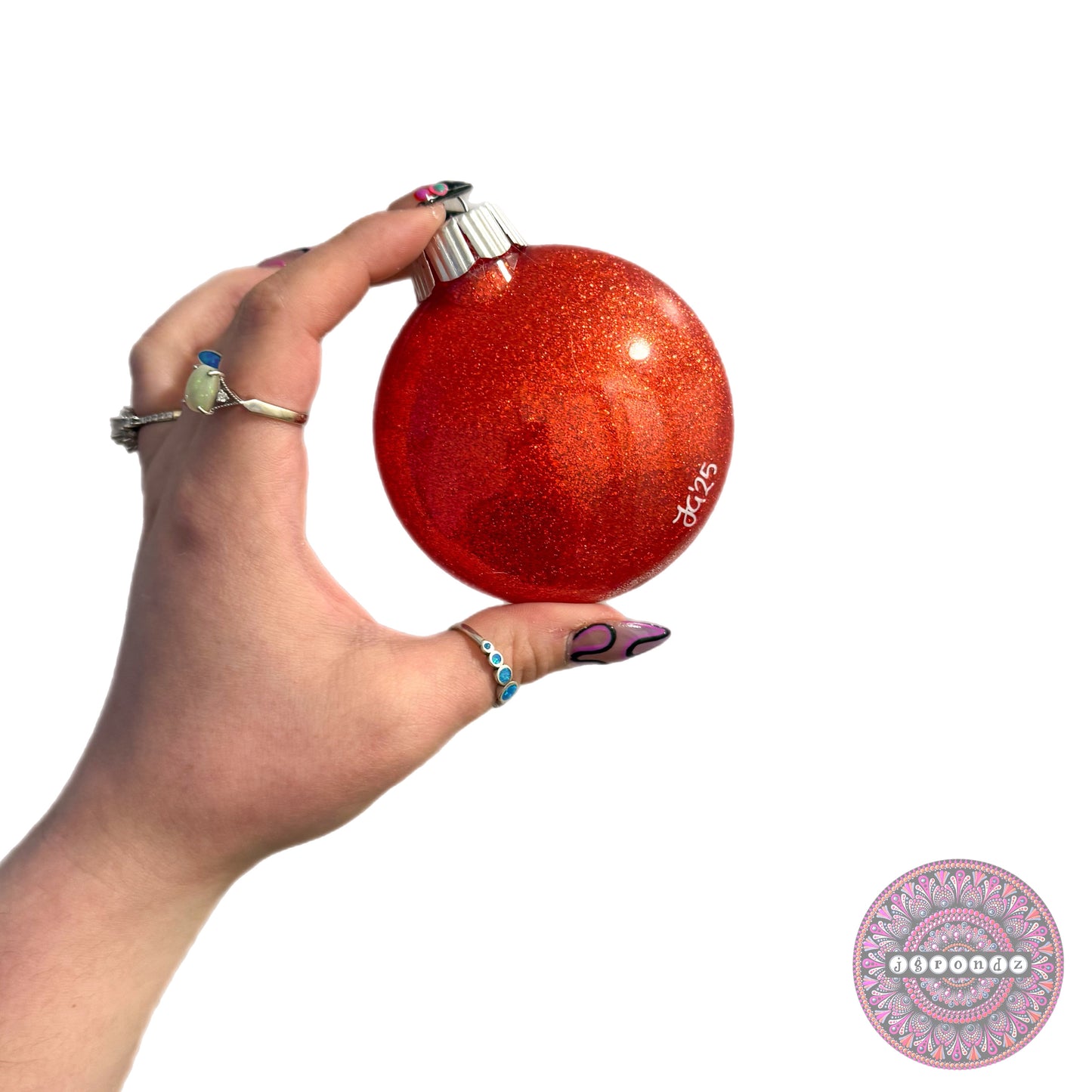 3” Penguin Mandala Glitter Ornament