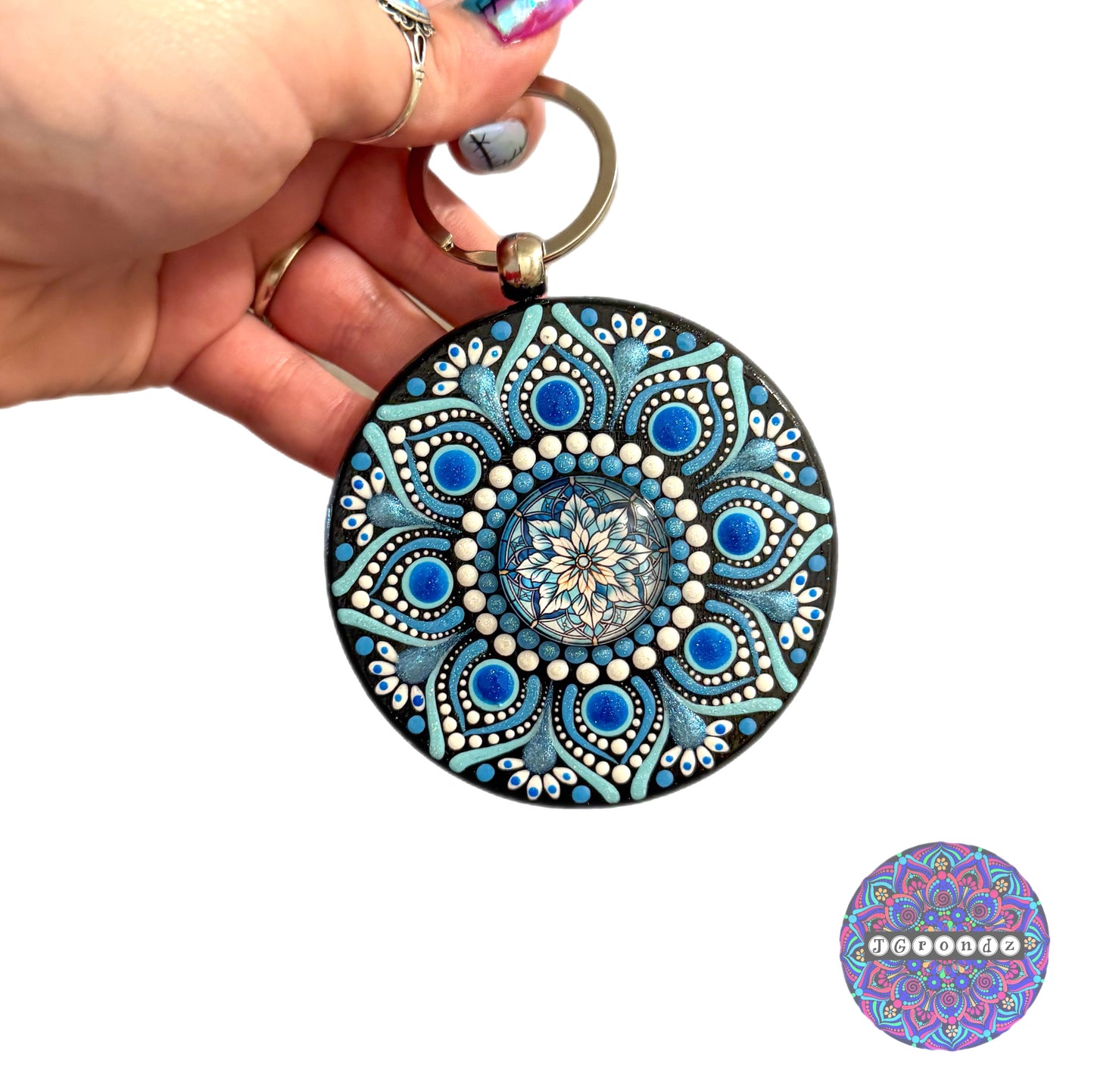 Snowflake Mandala Purse Pendant 3”