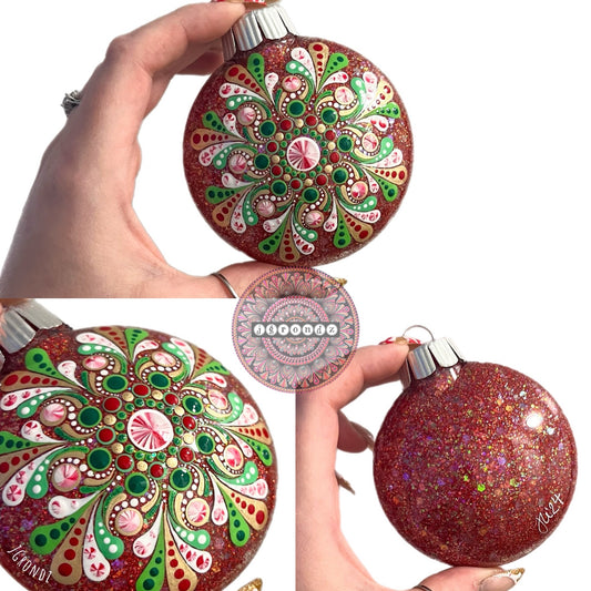 3” Mandala Glitter Ornament