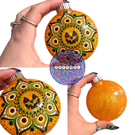 3” Halloween Mandala Glitter Ornament