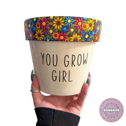 6” You Grow Girl Flower Border Pot