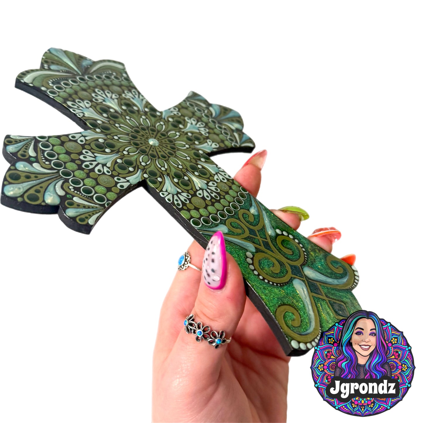Painted Mandala Dot Art Wooden Cross Wall Decor