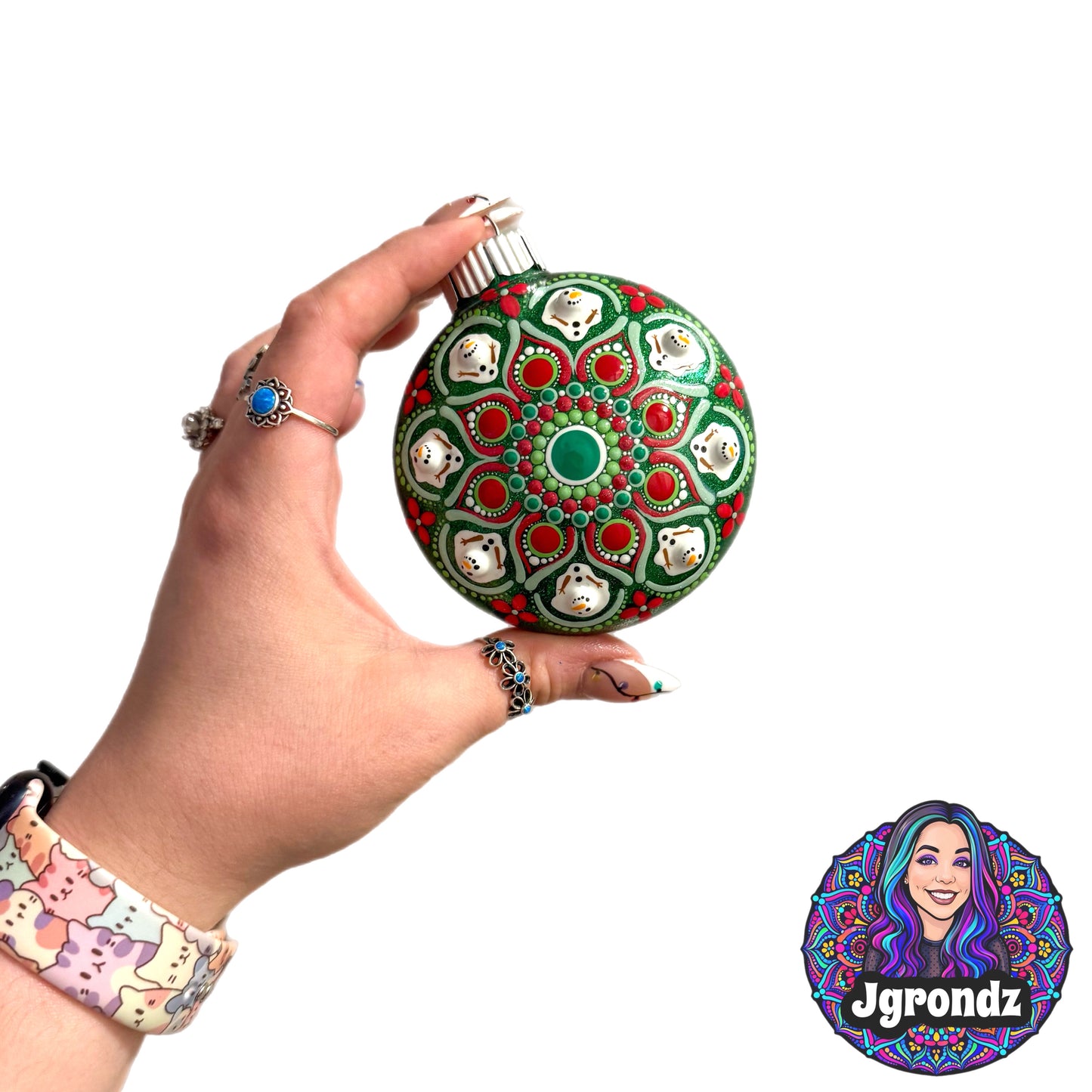 3” Melting Snowman Mandala Ornament