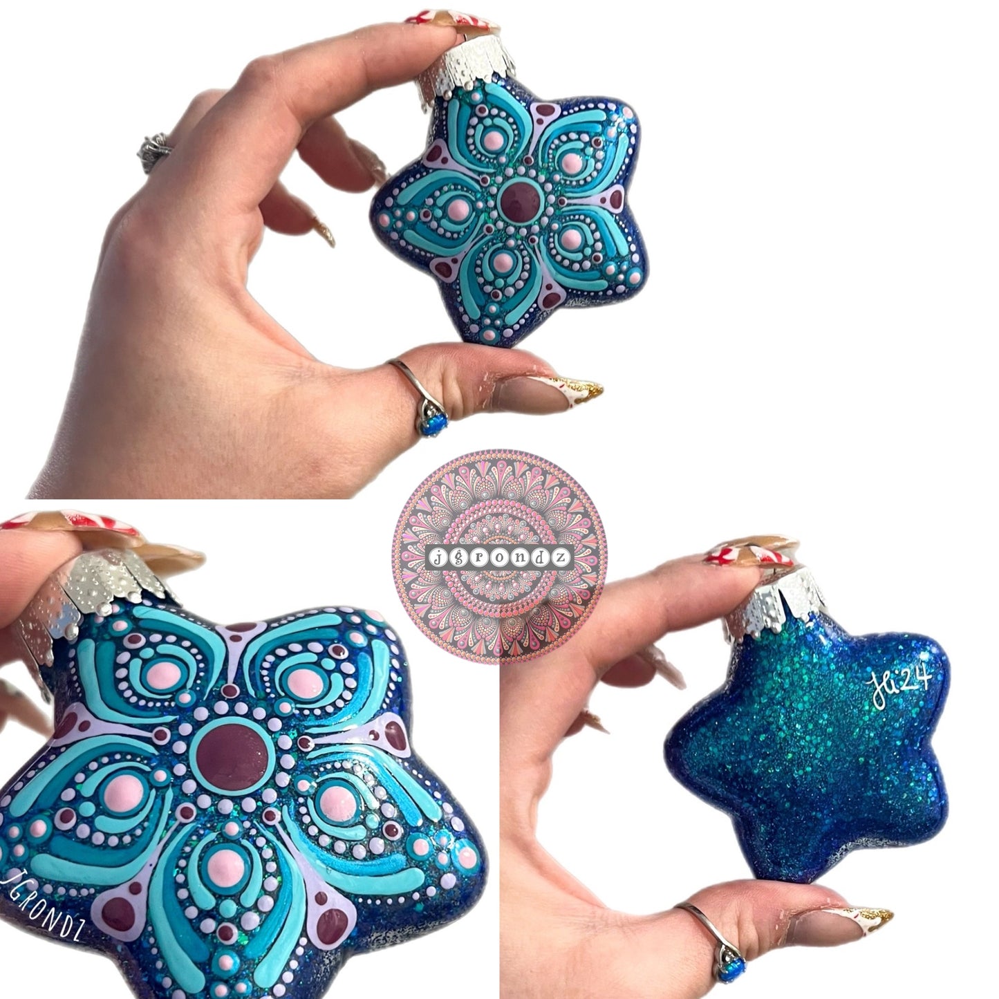 2.5” Small Star Mandala Glitter Ornament