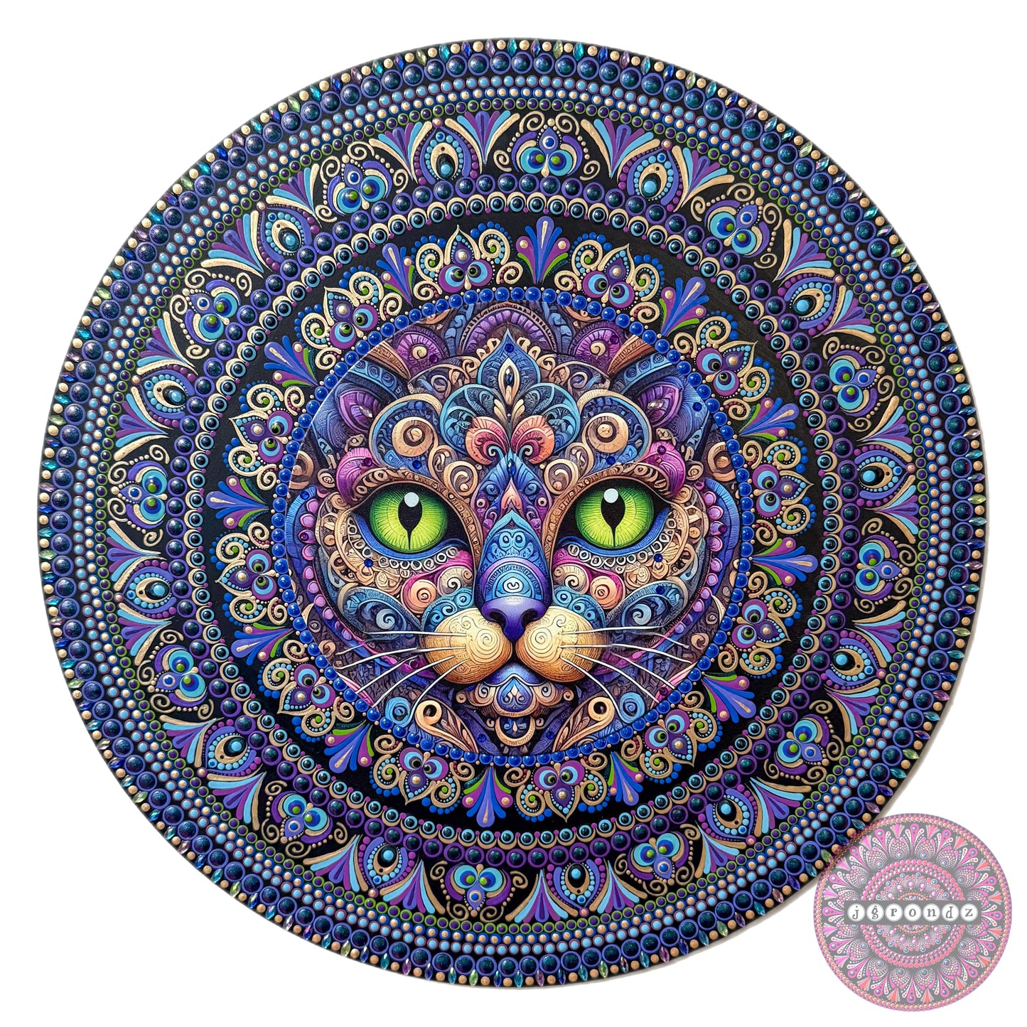 16” Cat Mandala Painting